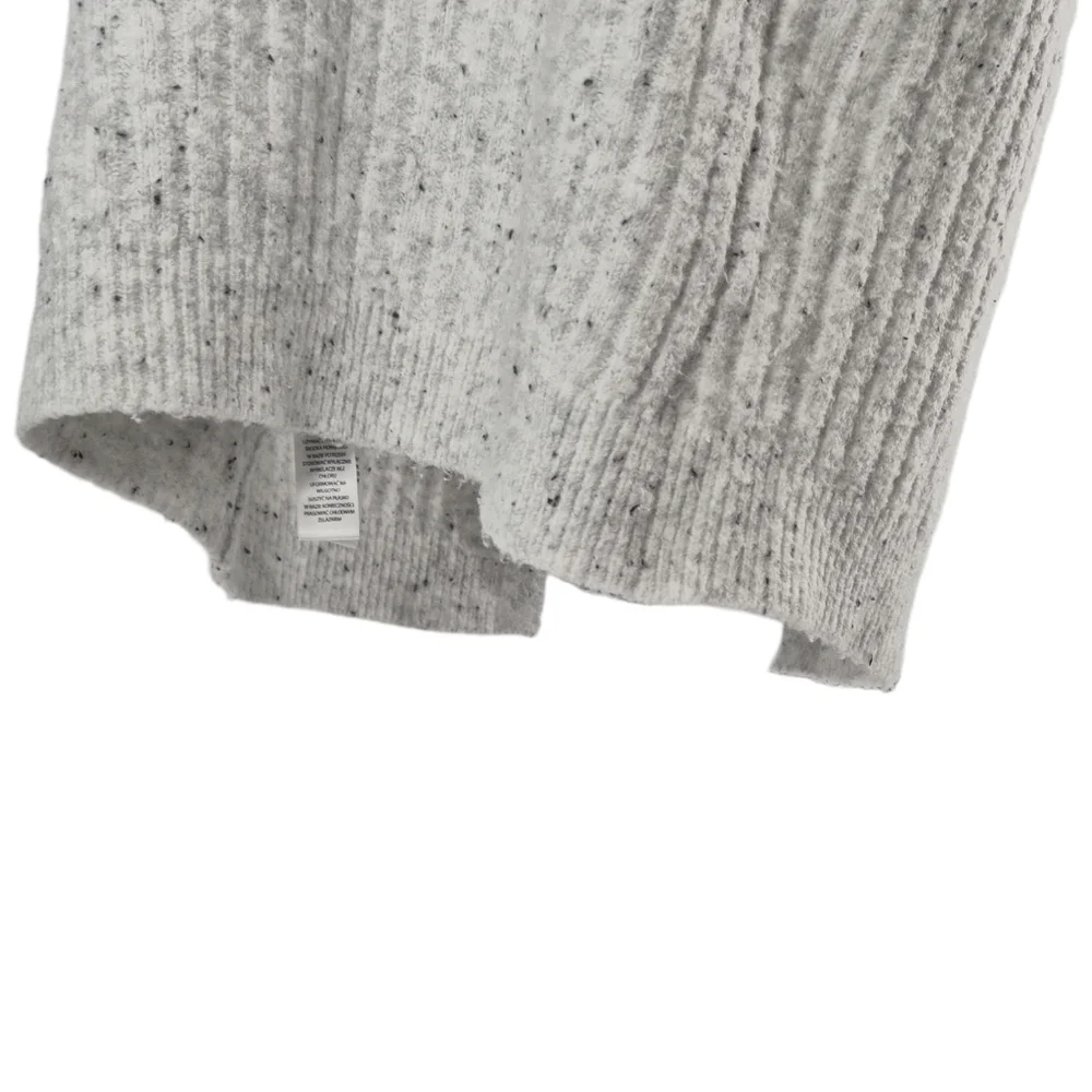 Song of Style Long Ribbed Knit Sz Large Soft Cardigan Duster Gray Fleck‎ Pockets